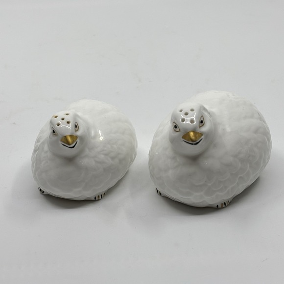 Aynsley Hand Painted Fine Bone China Salt And Pepper Shakers Birds Quail Doves - Picture 2 of 9